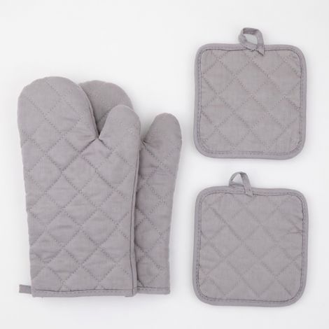 Gants four resistants chaleur 4 pieces gris pour la maison (1/5)