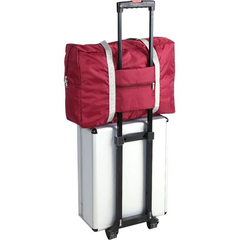 Große, faltbare Reisetasche, Handgepäck, Aufbewahrungstasche, Organizer, weinrot (1/5)