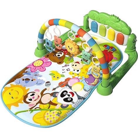 Tapis d'éveil musical bébé 77x48x40cm, grand tapis de jeu piano pieds sensoriel, couverture d'activités pour nouveau-nés 3-6-12 mois, jouet de développement motricité fine. (1/4)