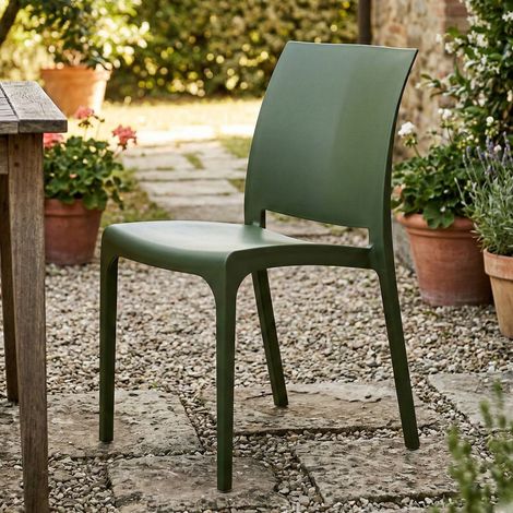 Dmora - Gartenstuhl Miranda, Gartensitz, Outdoor-Stuhl, Outdoor-Sessel, Made in Italy, 54x46 h80 cm, Grün (1/4)