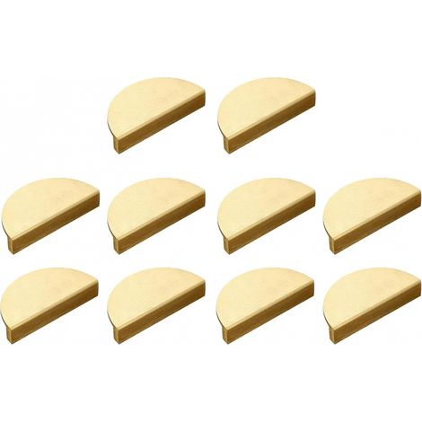 (10 pièces) Poignées de tiroir ou d'armoire en laiton brossé doré en forme de demi-lune 9,5 cm (1/5)