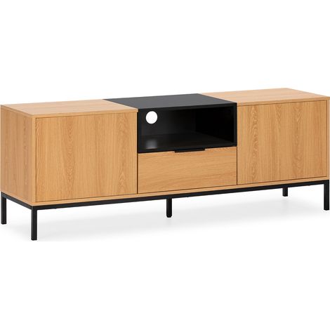 Mueble Tv Nieve 2 puertas 1 cajón Roble (1/5)