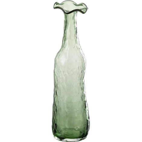 Vase Design en Verre "Eclosion" 33cm Vert (1/4)