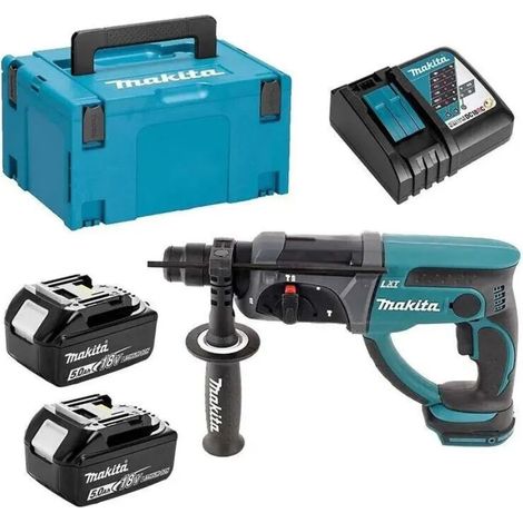 [NEUWERTIG] Makita 18V Li-Ion (2x 5Ah) SDS-Plus LXT 2J Bohr- und Meißelhammer + MAKPAC Koffer DHR202RTJ (1/4)