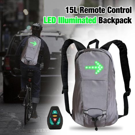 Sac à dos réfléchissant 15l LED Flash sac à dos 500mah gilet de vélo sac de sécurité USB rechargeable avec lampe de signalisation pour la course à vélo (1/4)