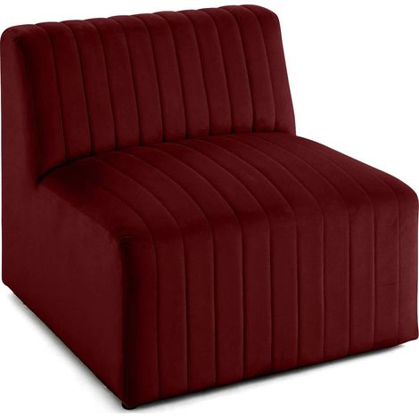 Nova - module d'assise sans accoudoirs - en velours - rouge (1/5)