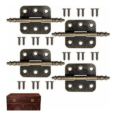 Online Store - Charnières Laiton Antique avec 24 Vis Charnière Plate Vintage 70 X 35mm Charniere Porte Placard Vintage Charnières Pliantes en (1/5)
