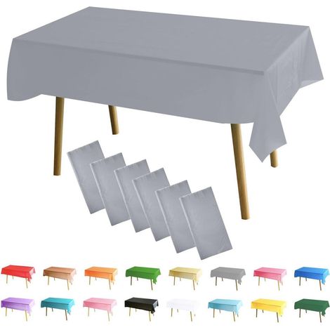 Tischdecke 6er Set abwaschbar 137x274 cm wasserdicht PEVA für Party & Esszimmer