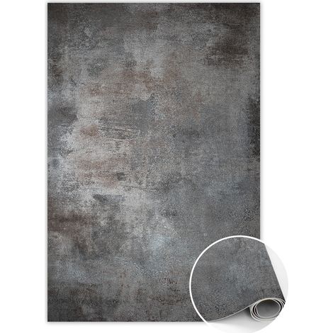 Tapis Vinyl PVC Antidérapant pour Chambre et Cuisine - Tôle rouillée - 80x120 cm (1/5)