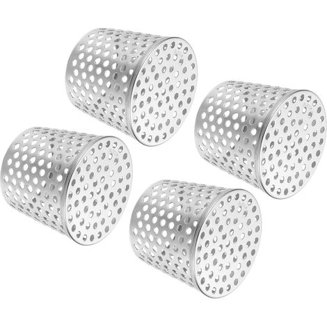 Filter Gutter Guard 3.3"-2.7", 4 Pack Termination Cap PVC Ventilation Grille Conical Stainless Steel Cover For Exhaust Pipe Downhill Silver (1/5)