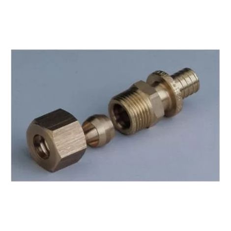 Rehau 138653-002 - Raccord droit à sertir 12x1.1 à bicône Cuivre 8/10
