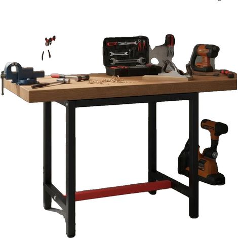 Cadre de table de travail, construction en métal, utilisation polyvalente, Noir (1/2)