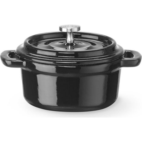 Pentola in ghisa smaltata, ovale, 0,27 l, 130x100x48 mm (1/2)