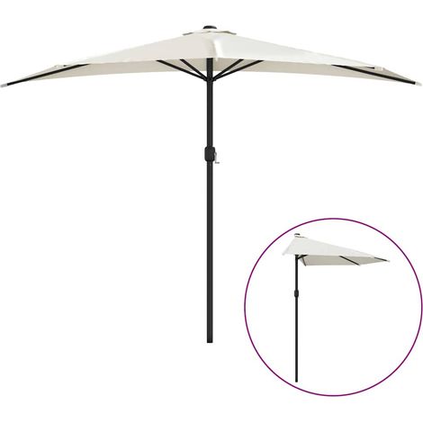 Maison Exclusive - Ombrellone da Balcone Palo in Alluminio Sabbia 300x155cm a Metà