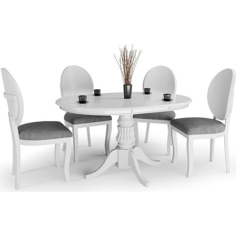 Conjunto de mesas y sillas para comedor Houston Stella , 75x0x0cm, Diámetro: 90, Número de asientos: 4, Estilo: Clásico