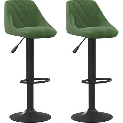 Maison Exclusive - Sgabelli da Bar 2 pz Verde Scuro in Velluto (1/5)