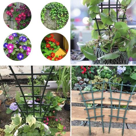 Lot de 10 treillis en plastique pour plantes grimpantes, superposés (1/4)