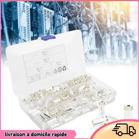 Embouts De Fil - Cuivre Plaqué Argent - Pour Câblage Électrique Automobile Et Domestique - 200 Pièces (1/5)