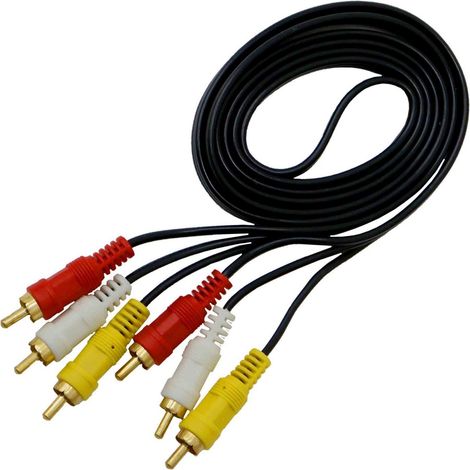 Oypla 1.5m Triple 3 Phono 3RCA to 3RCA AV Audio Video Gold Cable Lead (1/3)