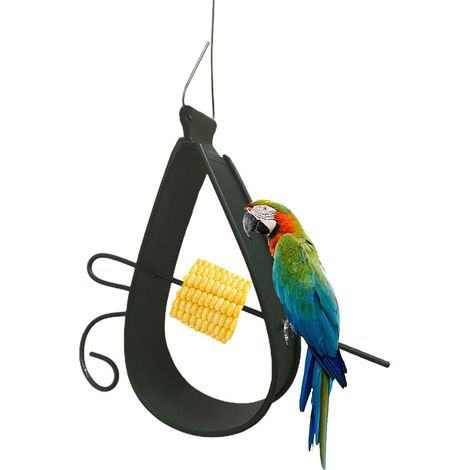 Mangeoire oiseau métal artisanale suspendue avec porte-fruits, décoration jardin extérieur pour cour et terrasse