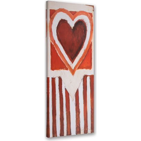 Tableau sur toile Coeur peint 30x90 (1/5)