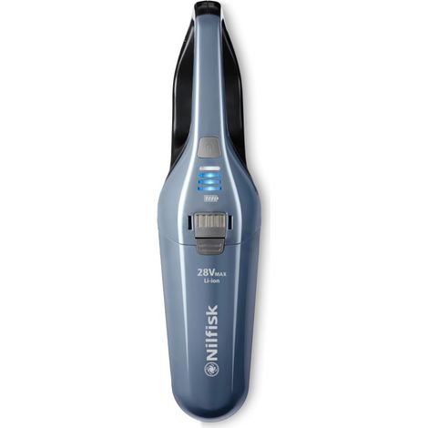 Nilfisk – Aspirateur à main sans fil 28V – Suceur biseauté – Autonomie 15 min – Capacité bac 0,6L – Ultra-compact pour espaces confinés