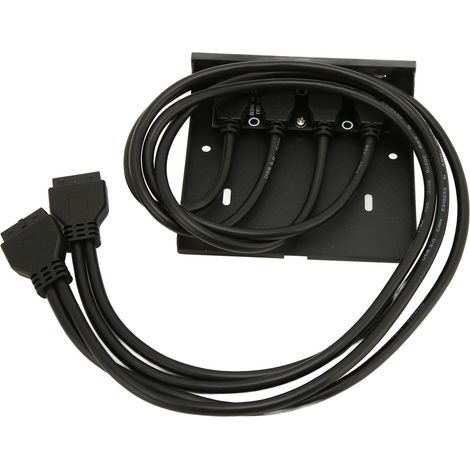 Panneau avant USB 3.0 à 4 ports (4 ports 19 broches, double connecteur 19 broches, transmission stable, prise en charge du branchement à chaud, format 3,5 pouces) pour boîtier d'ordinateur (1/5)