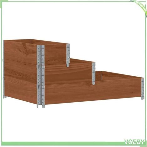 Lit surélevé / jardinière - FAFEICY - Modèle à 3 niveaux - Bois pin massif - 120 x 80 x 60,5 cm - Empilable et pliable (1/5)