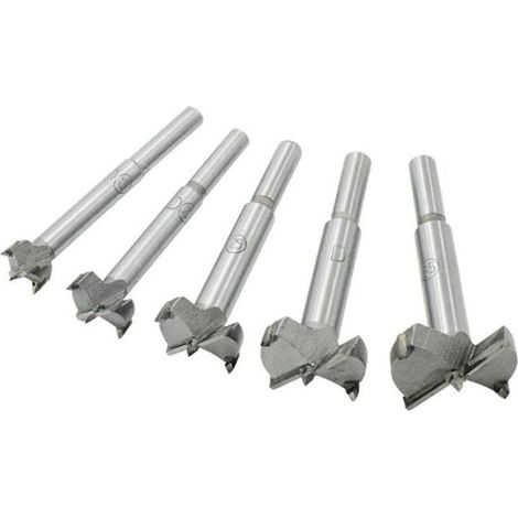 Jeu de 5 forets plats 15-35 mm, acier haute résistance, outils de coupe pour le travail du bois, cadeau de fête des pères (5 pièces) (1/5)