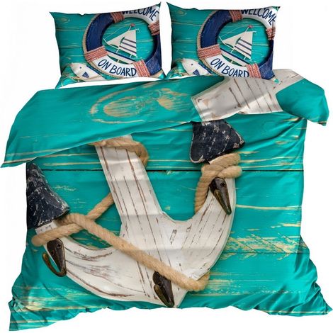 Ropa de cama de satén de algodón 3D 140x200cm ANCLA SOBRE TABLAS
