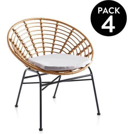 Pack 4 sillones Talma Rattan 60cm (ancho) x 75cm (alto) (1/5)