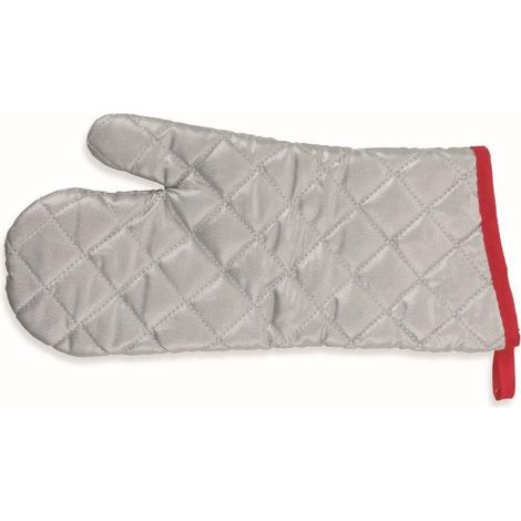 GUANTO BARBECUE TERMORESISTENTE IN ALLUMINIO E COTONE SILVER 36,5CM (1/4)