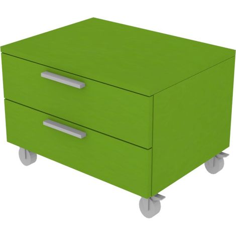 Cassettiera 2 cassetti - Design moderno, chiusura rallentata - Verde mela