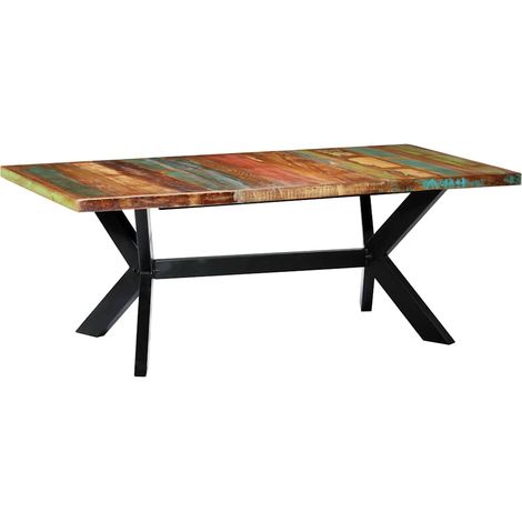 vidaXL Table à manger 200x100x75 cm Bois de récupération solide (1/5)