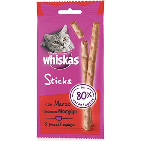 Whiskas Gatto Sticks 18gr con Manzo