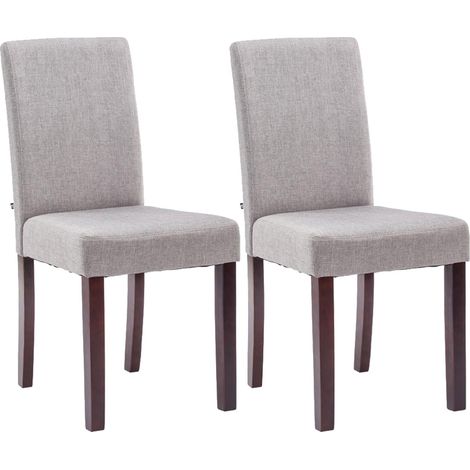 Juego de 2 sillas de comedor Ina de tela Gris claro Cappuccino (1/5)
