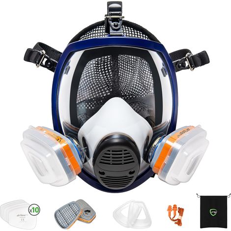 Masque de Protection Respiratoire Intégral avec Filtres A1P2 Masque à gaz Anti-poussière pour Peinture, Pulvérisation, Ponçage, Travail du bois, Produits chimiques, Bricolage (1/5)
