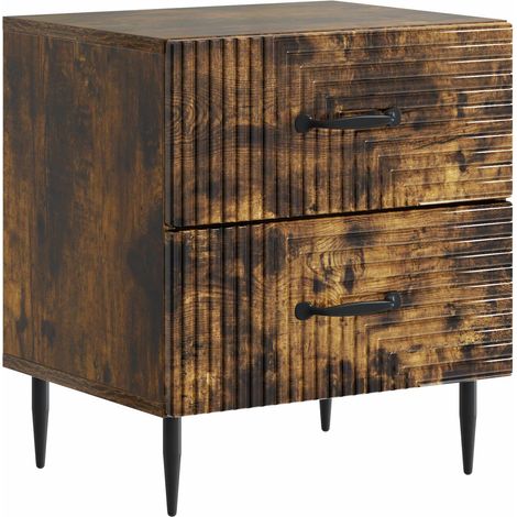 Bedside Cabinet Smoked Oak 43 x 34.5 x 47.5 cm Engineered Wood vidaXL