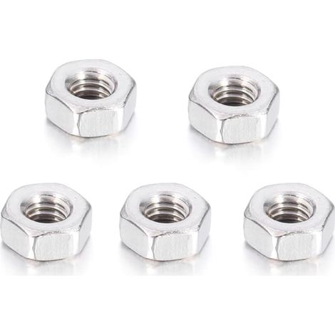 Lot écrous hexagonaux M4 acier inoxydable 304 A2 DIN934, qualité marine, résistants corrosion (1/5)