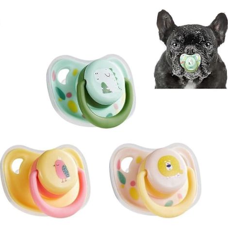 Sucette en silicone pour chien, lot de 3 sucettes pour chiots et petits chiens, jouet à mâcher pour chien, sucette pour chatons, sucette pour chiens et chats... (1/5)