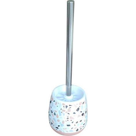Porte-balai De Toilette Blanc Multicolore Avec Base Rose Avec Balai De Toilette 59878 (1/2)