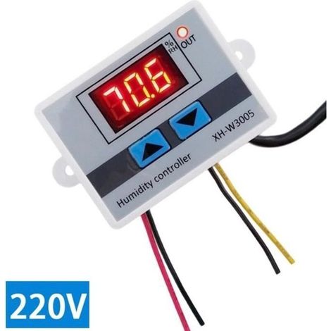 XH-W3005 Digital Humidistat, Humidity Controller, Indoor/Outdoor Hygrometer, Humidifier, Humidity Detector, 220V (1/2)