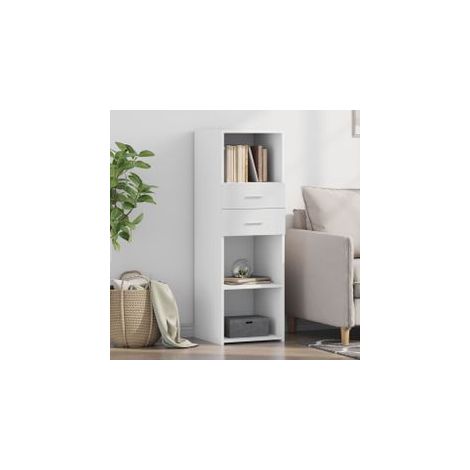 Buffet haut blanc 40x42,5x124 bois d'ingénierie (1/5)