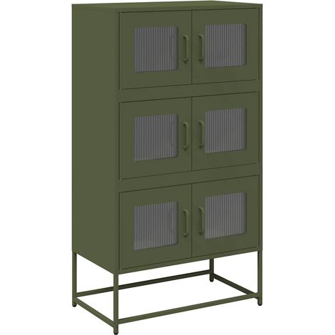 Maison Exclusive - Credenza Verde Oliva 68x39x123 cm in Acciaio