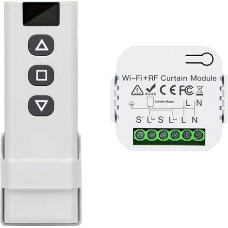 Interrupteur sans fil pour volets roulants – Télécommande RF 433 MHz – Portée 100m – Compatible moteurs AC 110-240V – Installation facile (1/5)