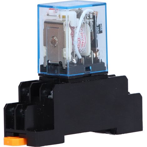 Relais de puissance électromagnétique LY2NJ à 8 broches avec témoin lumineux sur embase pour moteurs et applications industrielles, 10 A AC 220 V