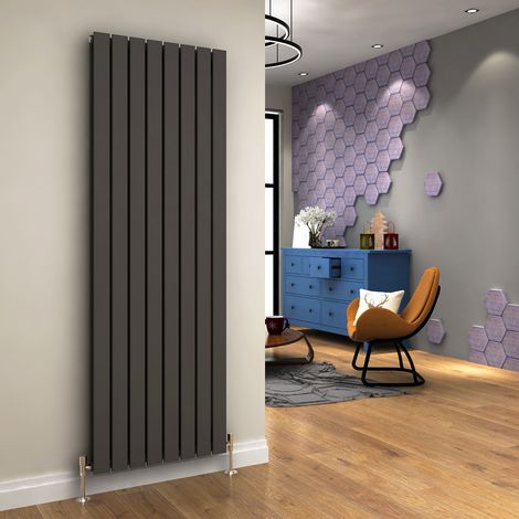 ELEGANT 1800x608mm Anthracite Vertical Radiator Double Flat Panel Designer Radiator Central Heating (1/5)