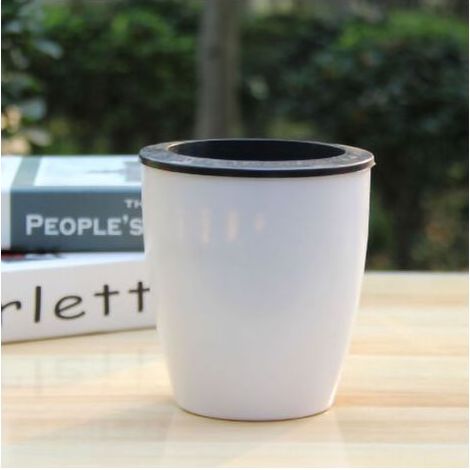 Pot de Fleurs - Auto-Irrigation avec Panier et Corde en Coton - Pour Plantes Grimpantes et Succulentes - Blanc - 300 g (1/2)