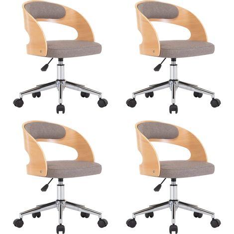 Maison Exclusive - Drehbare Esszimmerstühle 4 Stk. Taupe Bugholz