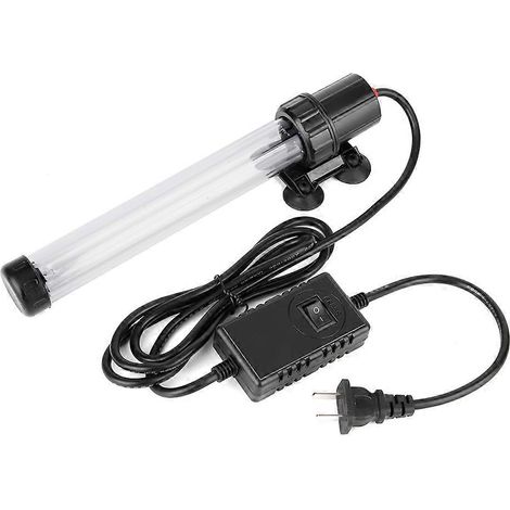 Lampe UV double tube submersible LED germicide pour aquarium, purification d'eau poisson, stérilisateur immergeable mini (1/5)